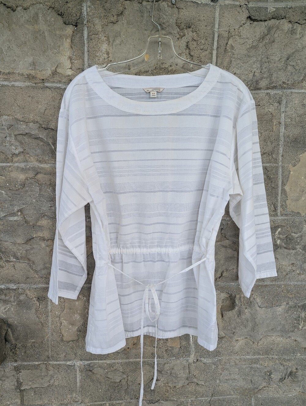 Women’s Vintage Gap White Lightweight Drawstring Tunic Top Sheer